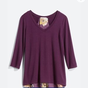 Le Lis Deep Purple V-Neck Blouse